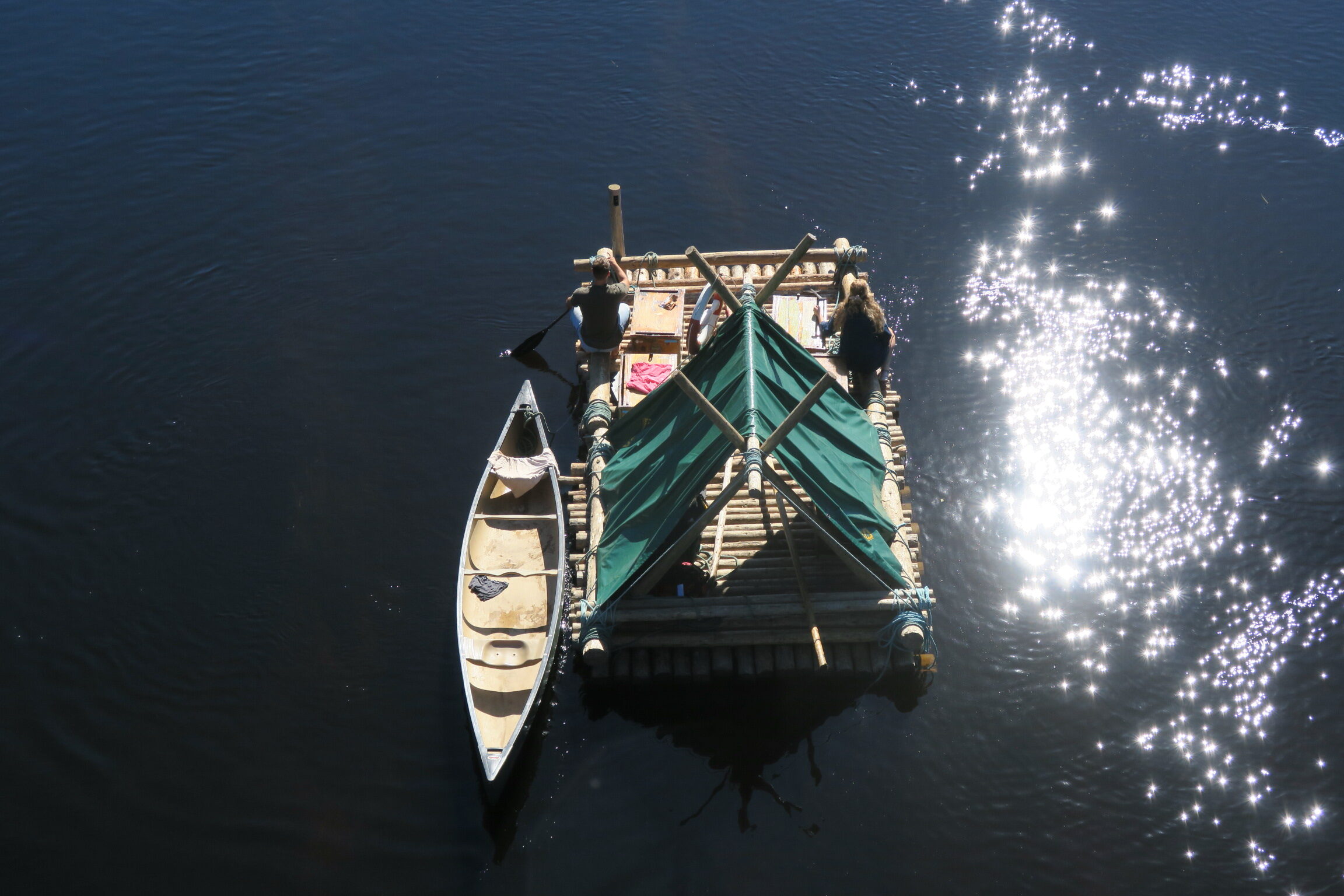 Timber raft/canoe Vildmark i Värmland